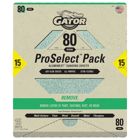 ProSelect Pack AlumiNext Sanding Sheets, 80 Medium Grit